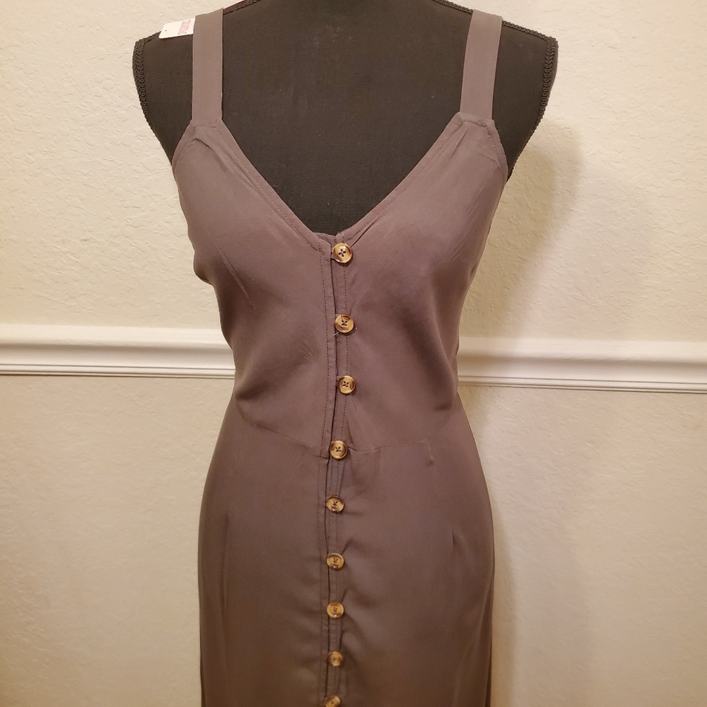 Green Button up Midi Dress